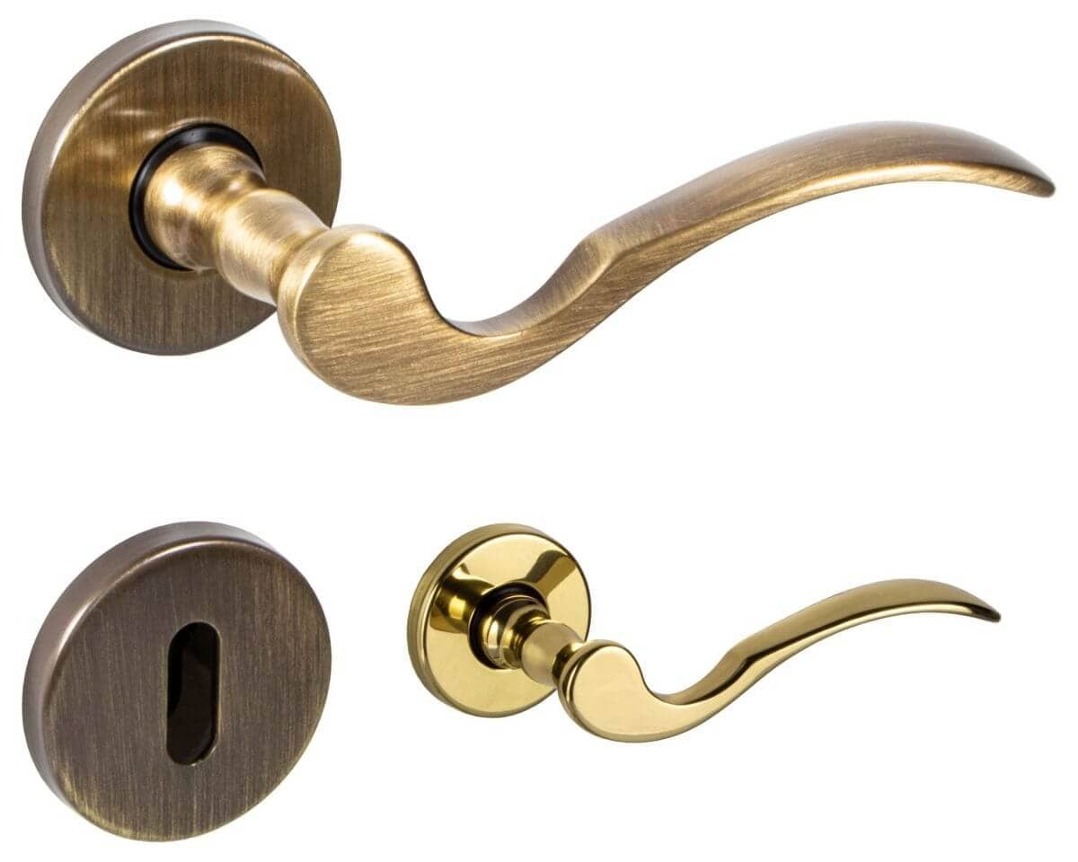 Fimet Drückergarnitur DUCK 153-273 aus Messing, PZ - Profilzylinder - Messing poliert