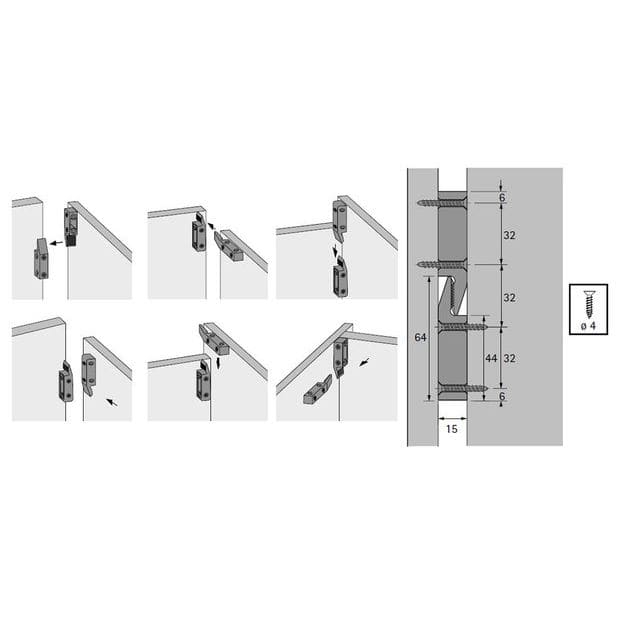 Hettich Verbindungsbeschlag MULTICLIP 46080 schwarz