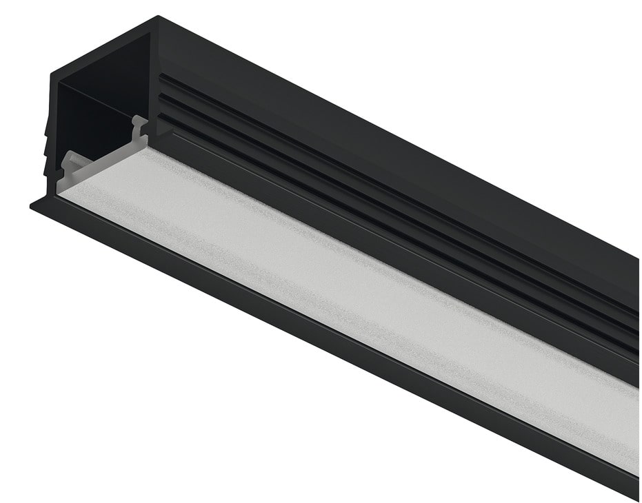 Häfele LOOX5 LED-Einbauprofil 1103 aus Aluminium Innenbreite 11 mm, Profil Schwarz - 3000 mm