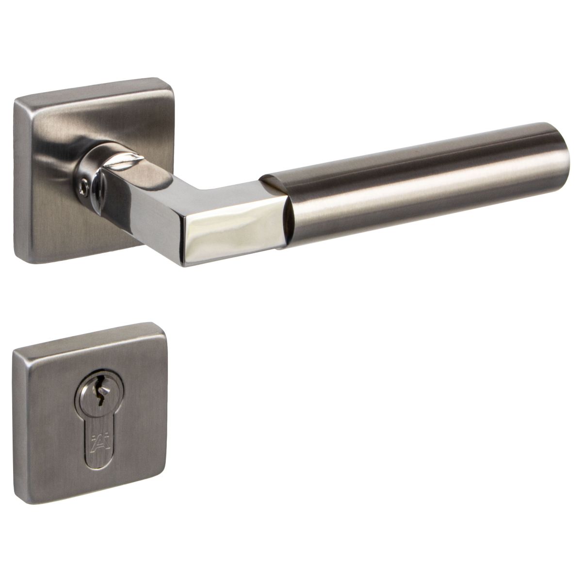 Fimet door handle or window handle FRAU made of stainless steel matt brushed SALE, PZ - profile cylinder