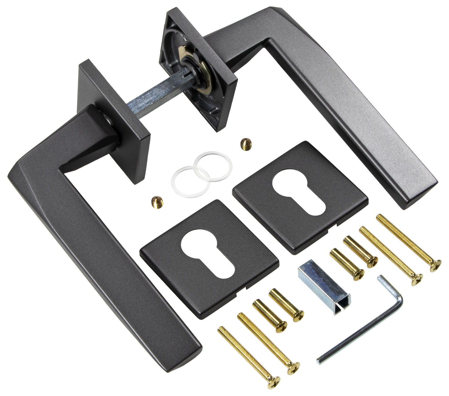 Türdrücker eckig anthrazit Prisma PZ