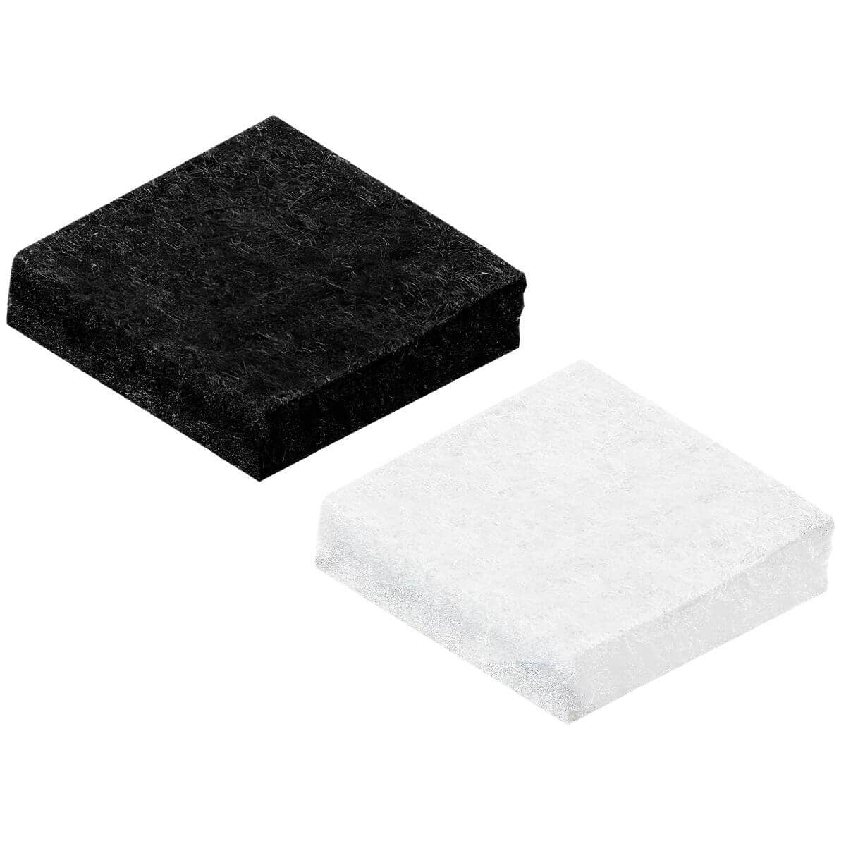 Gedotec pattini in feltro SINGLE quadrati autoadesivi 5 - 6 mm, 15 x 15 mm - nero