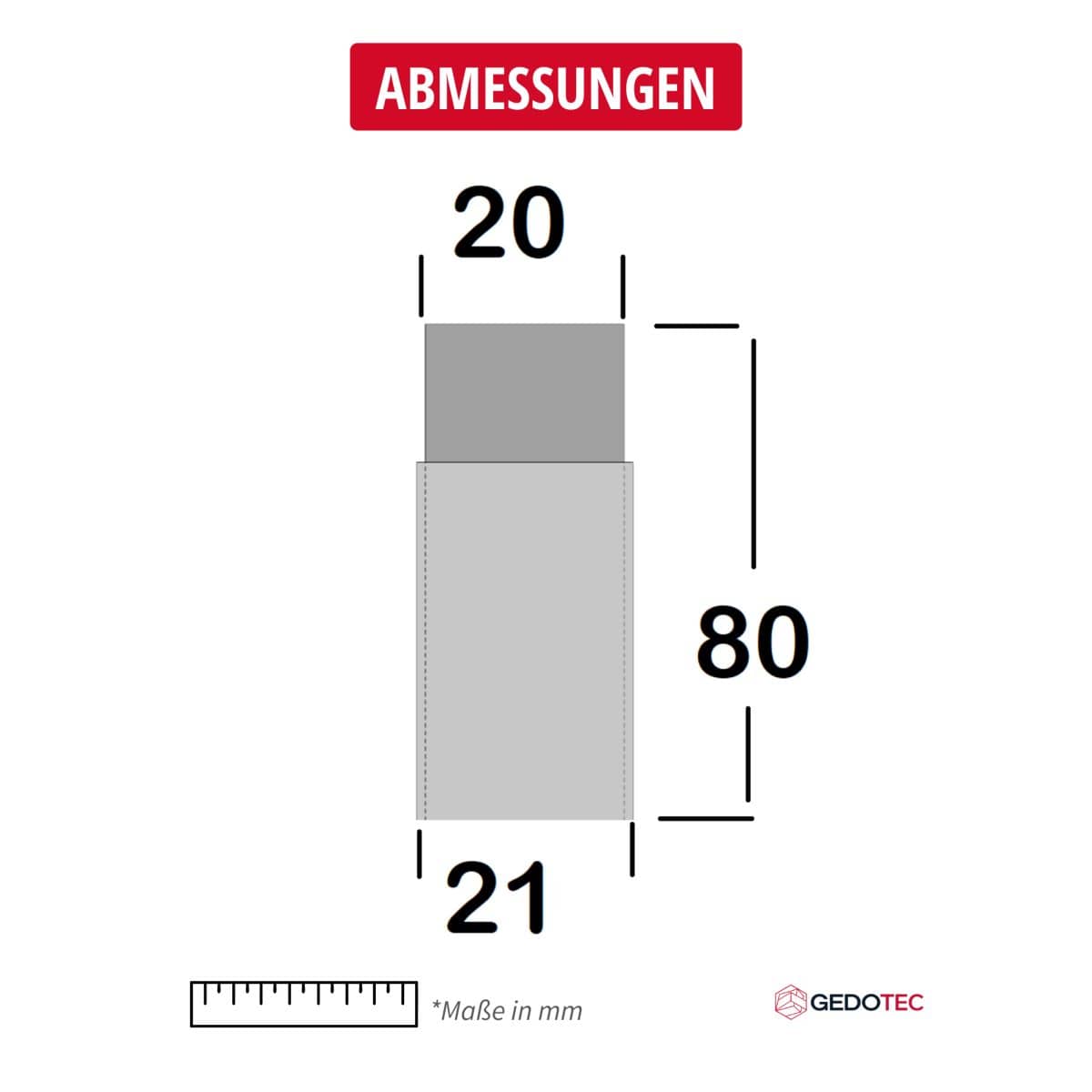 Gedotec Wandtürpuffer MAGNUS aus Edelstahl matt gebürstet, Ø 21 x 80 mm