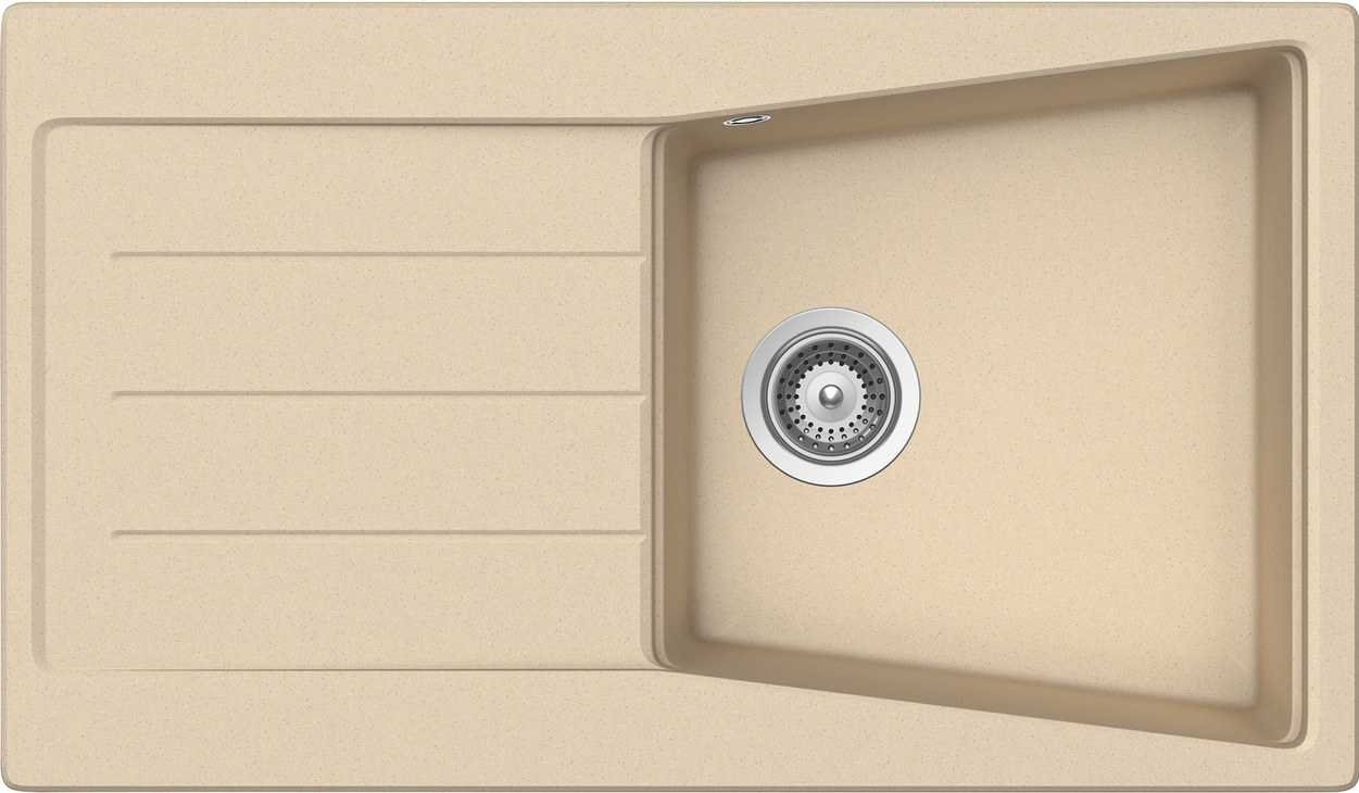 Aufbauspüle AS02S mit kleinem Becken 860 x 500 mm Beige