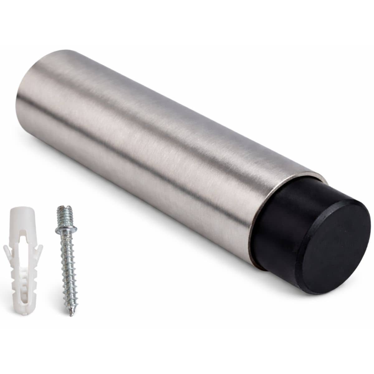 Gedotec Wandtürpuffer MAGNUS aus Edelstahl matt gebürstet, Ø 21 x 80 mm