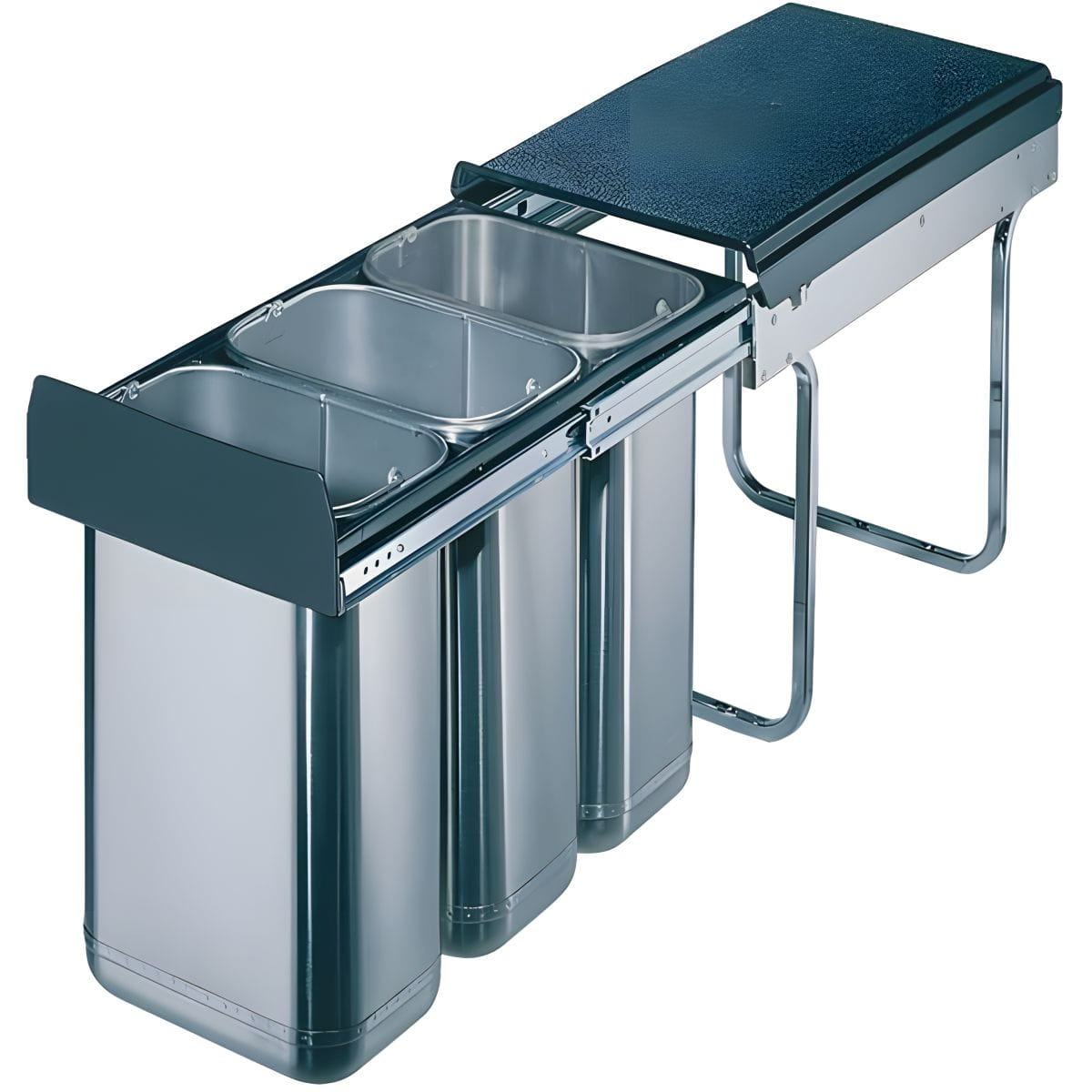 Triple collecteur de déchets Häfele 1 x 16 et 2 x 8 litres en inox