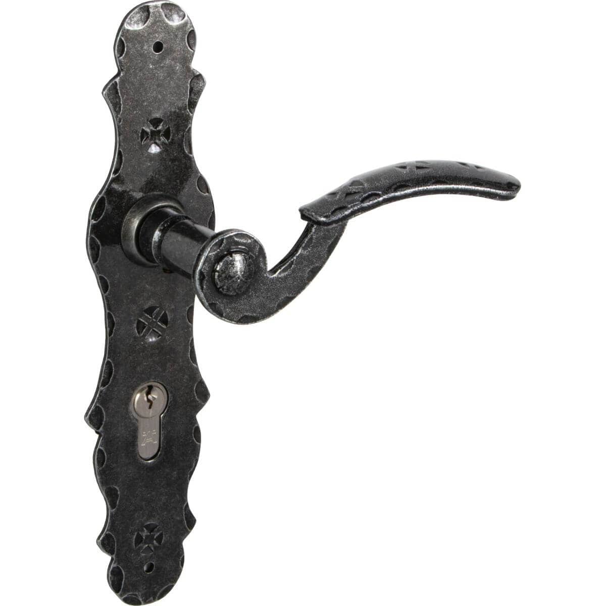 Lienbacher Türdrücker-Garnitur BERN aus Schmiedeeisen Ö-Norm 88 mm, PZ - Profilzylinder